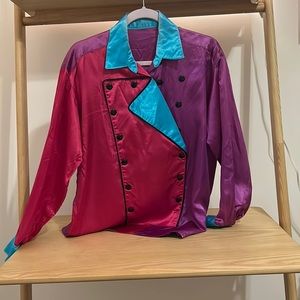 Tricolor Vintage Top - Pink/Blue/Purple